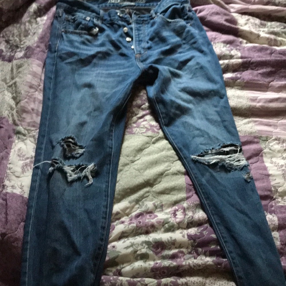 American Eagle High (hi) rise girlfriend jeans 6